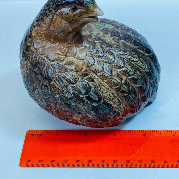 Quail Figurine MCM Vintage Ceramic Pottery Browns Japan as is 5.5 x 5 Bird - Picture 10 of 11